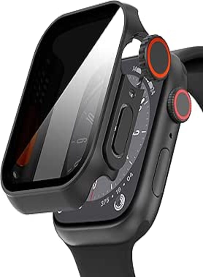 Diruite Case for Apple Watch Series 8/7 45 mm Protective Case Anti Spy, Unique Design Hard PC All-Round Ultra Thin Protective Case for iWatch 45 mm Screen Protector